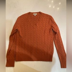 Faconnable cable knit v neck size M